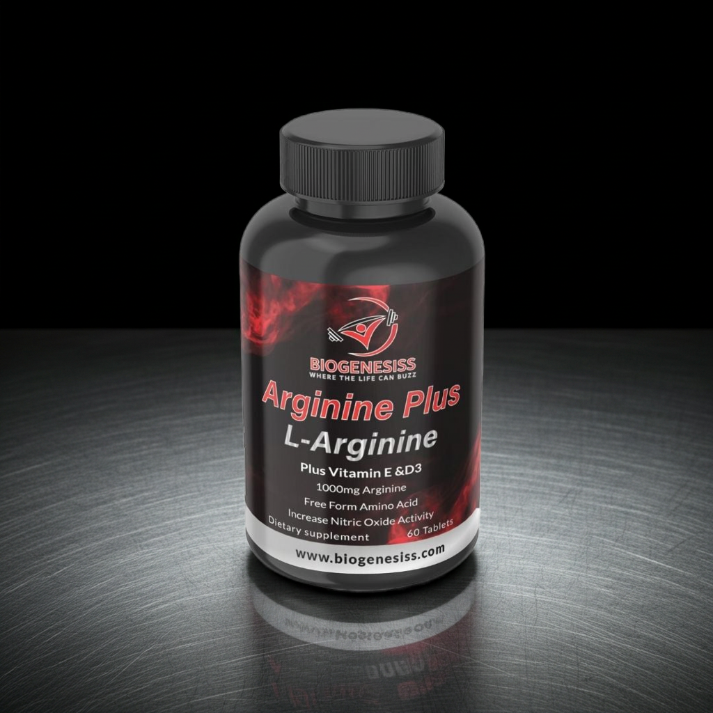 Biogenesis Arginine Plus – L-Arginine with Vitamin E & D3 (1)
